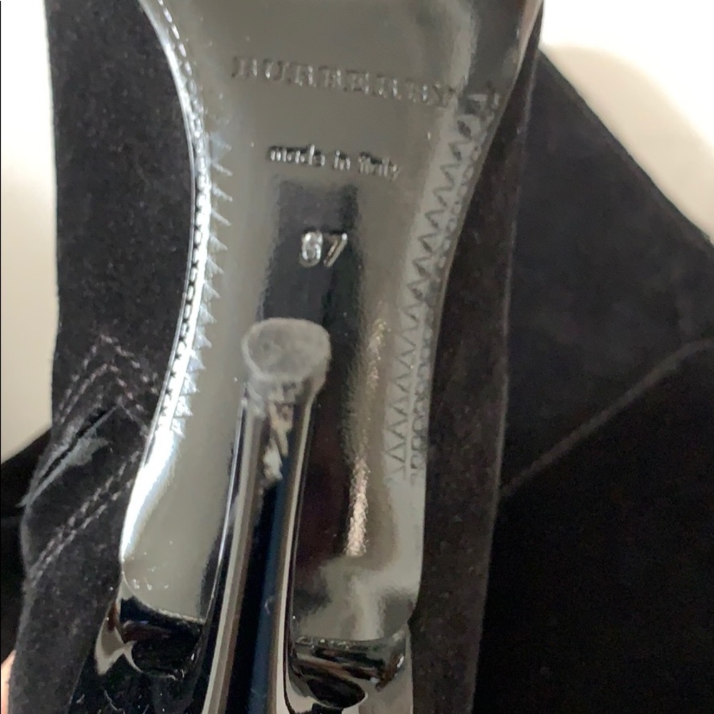 Burberry Black suede boots heels 37 7 Italy Zipper C Photos for best description - Picture 8 of 14